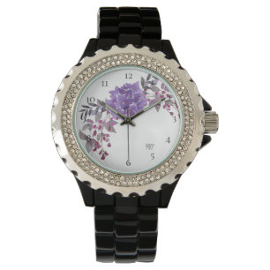 *~* Lila Wasserfarbe Hydrangea Armbanduhr