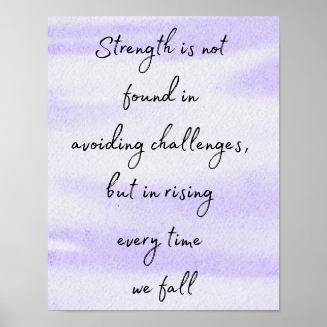 Lila Wasserfarbe Inspiration Zitat Poster (Vorne)