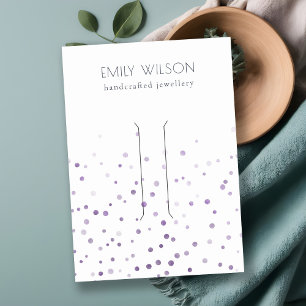 Lila Wasserfarbe Konfetti-Haarklammer-Display Visitenkarte