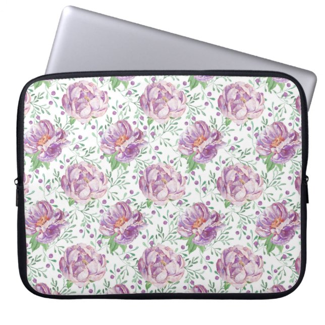 lila Wasserfarbe Laptopschutzhülle (Vorderseite)