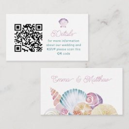Lila Wasserfarbe - QR-Hochzeit Begleitkarte