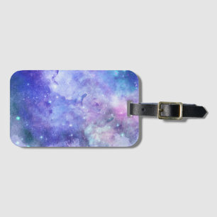 Lila Wasserfarbe Starry Sky Space Lover Galaxie Gepäckanhänger
