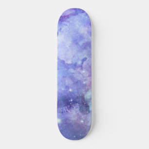 Lila Wasserfarbe Starry Sky Space Lover Galaxie Skateboard