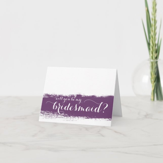 Lila Wasserfarbe | Werden Sie meine Bridesmaid-Kar Einladung (Vorderseite)