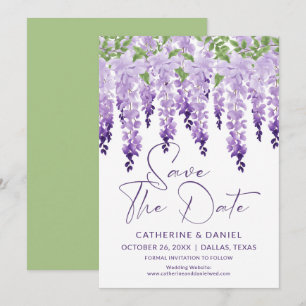 Lila Wasserfarbe Wisteria Hochzeit Save The Date