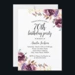 Lila Wasserfarben Floral 70. Geburtstagsparty Einladung<br><div class="desc">hübscher Floral Geburtstag Einladungen im Little Bayleigh Store!</div>