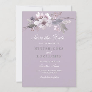 Lila Wasserfarben Save the Date Einladung