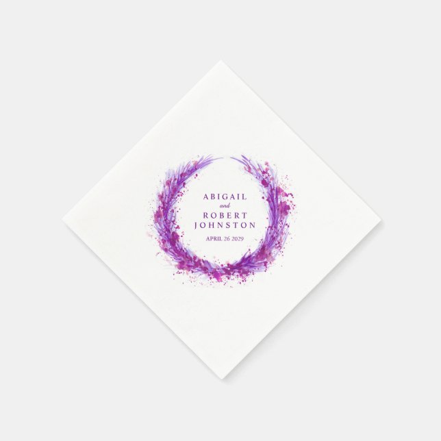 Lila Wasserfarben-Servietten für Hochzeiten Serviette (Ecke)