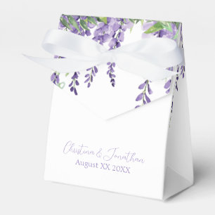 Lila Wasserfarben-Wisterienblüten Geschenkschachtel