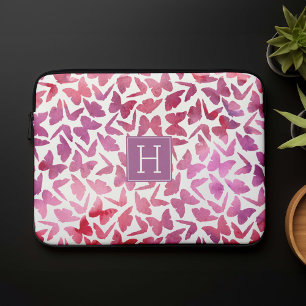 Lila Wasserfarbenmuster Laptopschutzhülle
