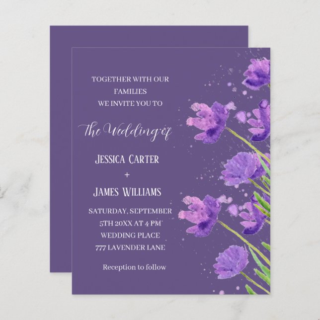 Lila Wasserfarbenpracht (Vorne/Hinten)