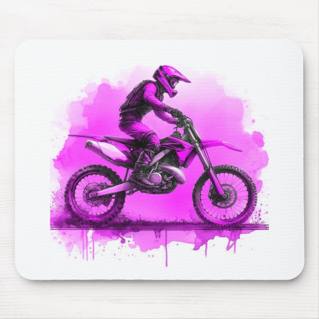 Lila Wasserfarbrad Mousepad (Vorne)