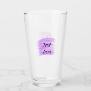 Lila Wasserfarbspritzer fügen Sie hier benutzerdef Glas