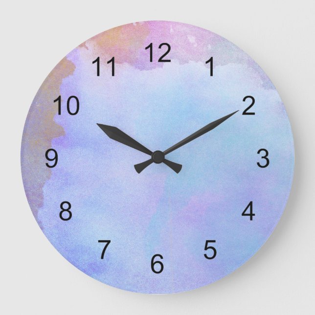 Lila Wasserfarbuhr/Schlafsaalraum Große Wanduhr (Vorderseite)