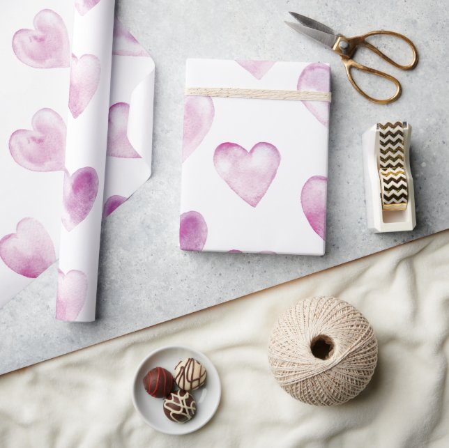 Lila Wasserhorntag Valentinstag Geschenkpapier (Kunsthandwerk)