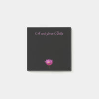 Lila Wasserlilie Lotus Black Post-it-Hinweise