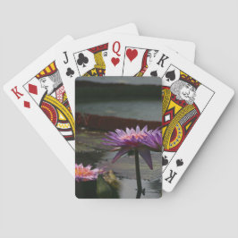Lila Wasserlilien Lotus spielende Karten Spielkarten