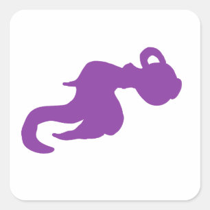 Lila Wassermann-Zodiak-Silhouette Quadratischer Aufkleber