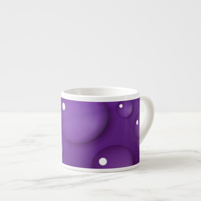 Lila Wassertropfmuster Espressotasse (Vorderseite Rechts)