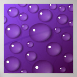 Lila Wassertropfmuster Poster