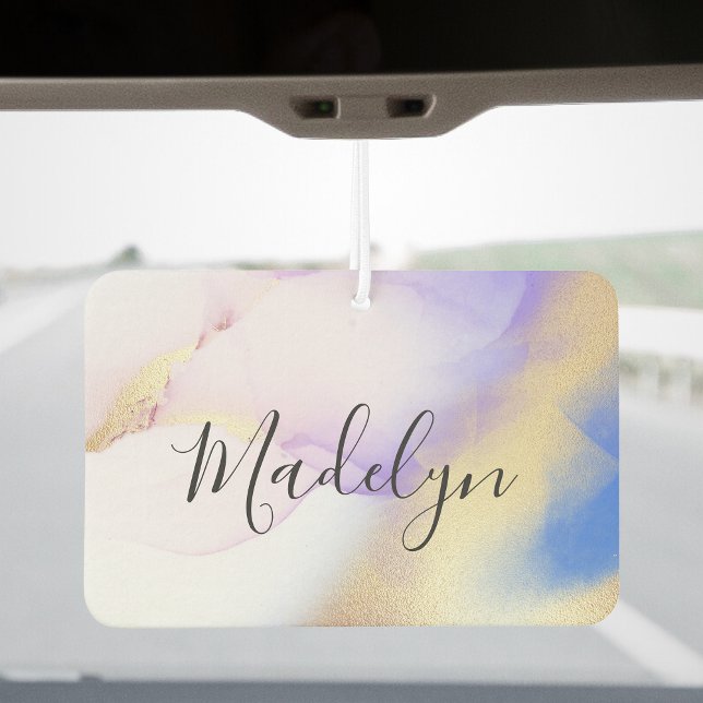 Lila Watercolor Gold Luxus Personalisiert Autolufterfrischer (Von Creator hochgeladen)