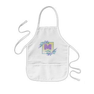 Lila Watercolor Ombre Meerjungfrau stuft Monogramm Kinderschürze