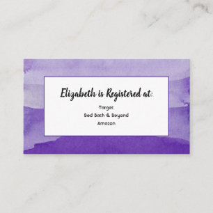Lila Watercolor-Register-Karte Begleitkarte
