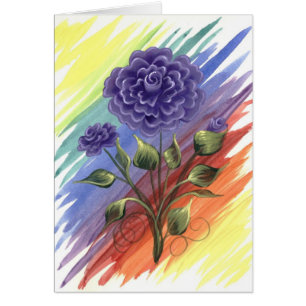 Lila Watercolor-Rosen-Karte
