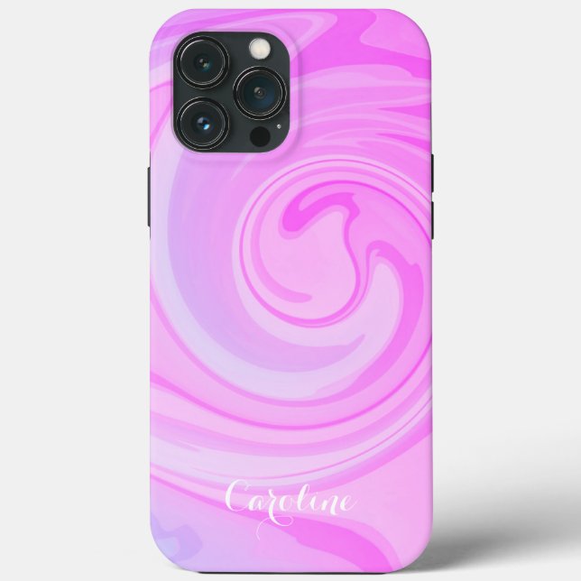 Lila Wave Abstrakt, Inspirivity iPhone Case (Rückseite)