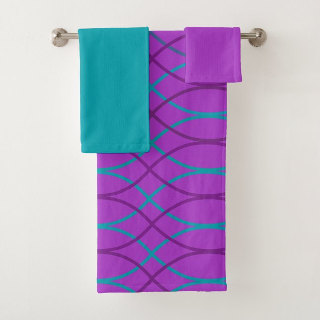 Lila Waves Badetuch Set (Insitu)