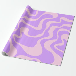 Lila Wavy Muster Retro Wrapping Paper Geschenkpapier