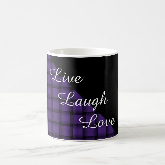 Lila Webmuster mit Schwarz Kaffeetasse (Mittel)