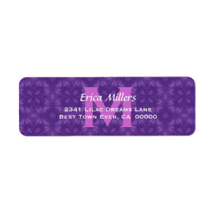 Lila Wedding Monogram Address Label V10