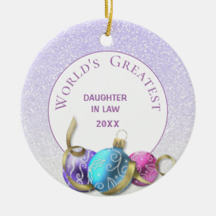Lila Weihnachten: Die größte Jüngerin der Welt Keramik Ornament