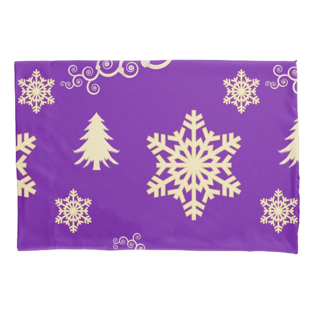 Lila Weihnachten Kissenbezug (Vorderseite)