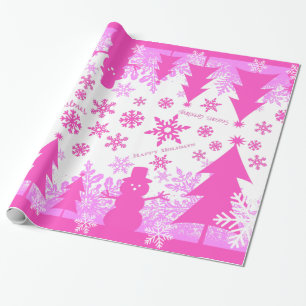 Lila Weihnachts-Wrackpapier in Pink Geschenkpapier