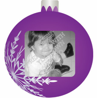 Lila Weihnachtsball-Verzierungs-Foto-Rahmen Fotoskulptur Ornament
