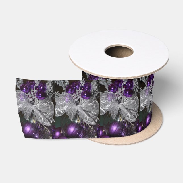 Lila Weihnachtsband Satinband (Spule)