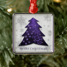 Lila Weihnachtsbaum Keramik Ornament