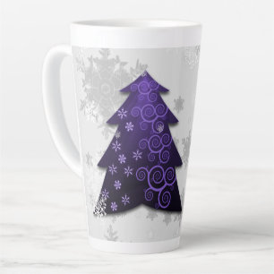 Lila Weihnachtsbaum Latte Tasse