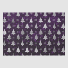 Lila Weihnachtsbaumen aus Bokeh und Silver Foil Seidenpapier