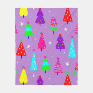 lila Weihnachtsbaumkunst mit Pop Fleecedecke