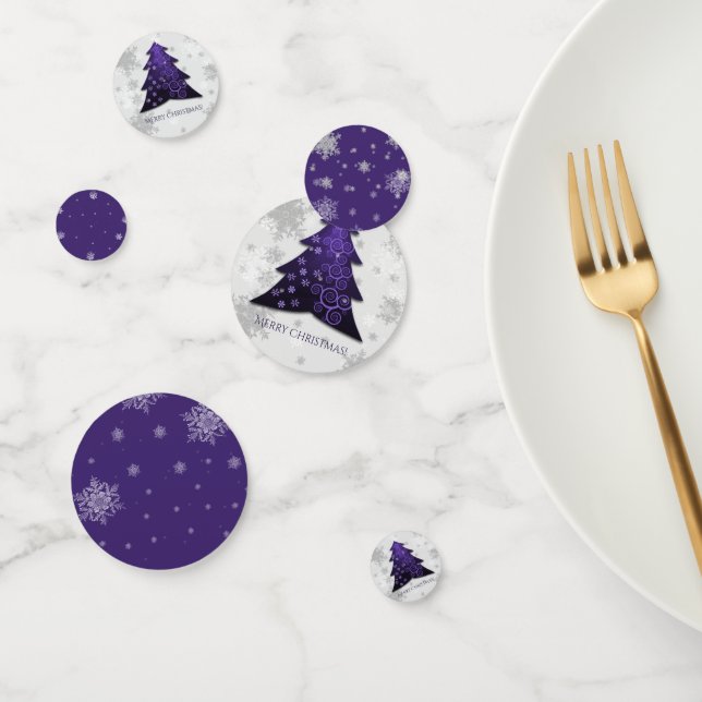 Lila Weihnachtsbaumtisch Confetti Konfetti (Gruppe)