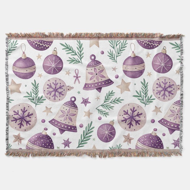 Lila Weihnachtsdecke – Whimsical Winter  Decke (Vorderseite)