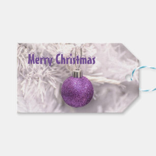 Lila Weihnachtsflitter-Weihnachtsfeiertag Geschenkanhänger