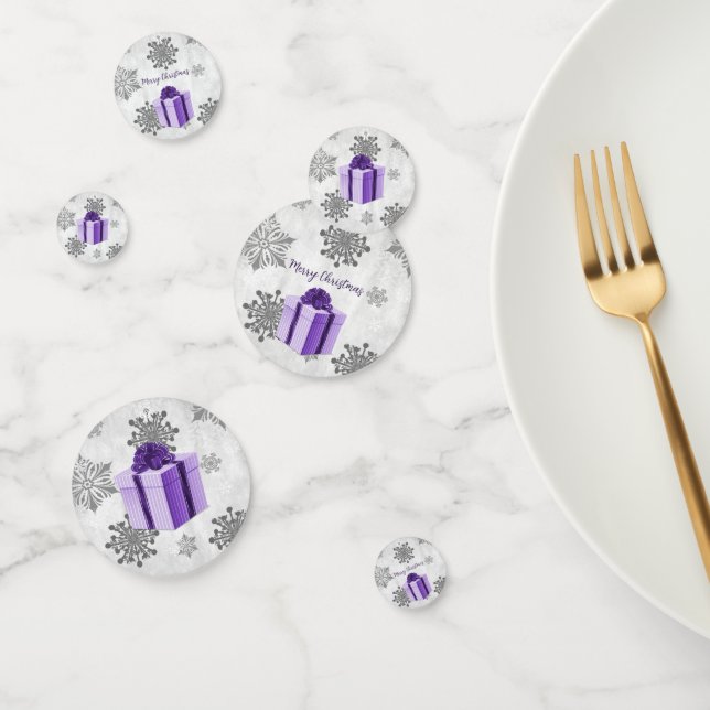 Lila Weihnachtsgeschenk Confetti Konfetti (Gruppe)