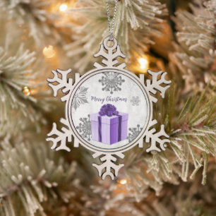 Lila Weihnachtsgeschenk Feiertag Ornament