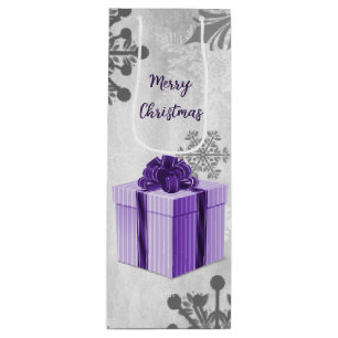 Lila Weihnachtsgeschenk Feiertag Weinbeutel Geschenktüte Für Weinflaschen