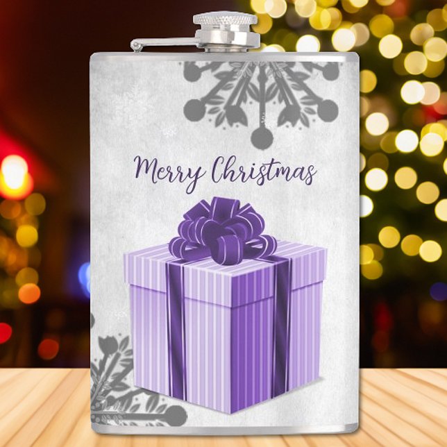 Lila Weihnachtsgeschenk Flachmann (Purple Christmas Gift Holiday Flask)