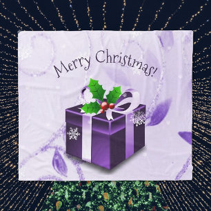 Lila Weihnachtsgeschenk Fleecedecke